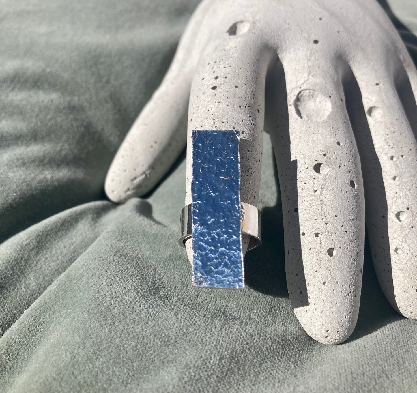 Hammered Rectangle Ring