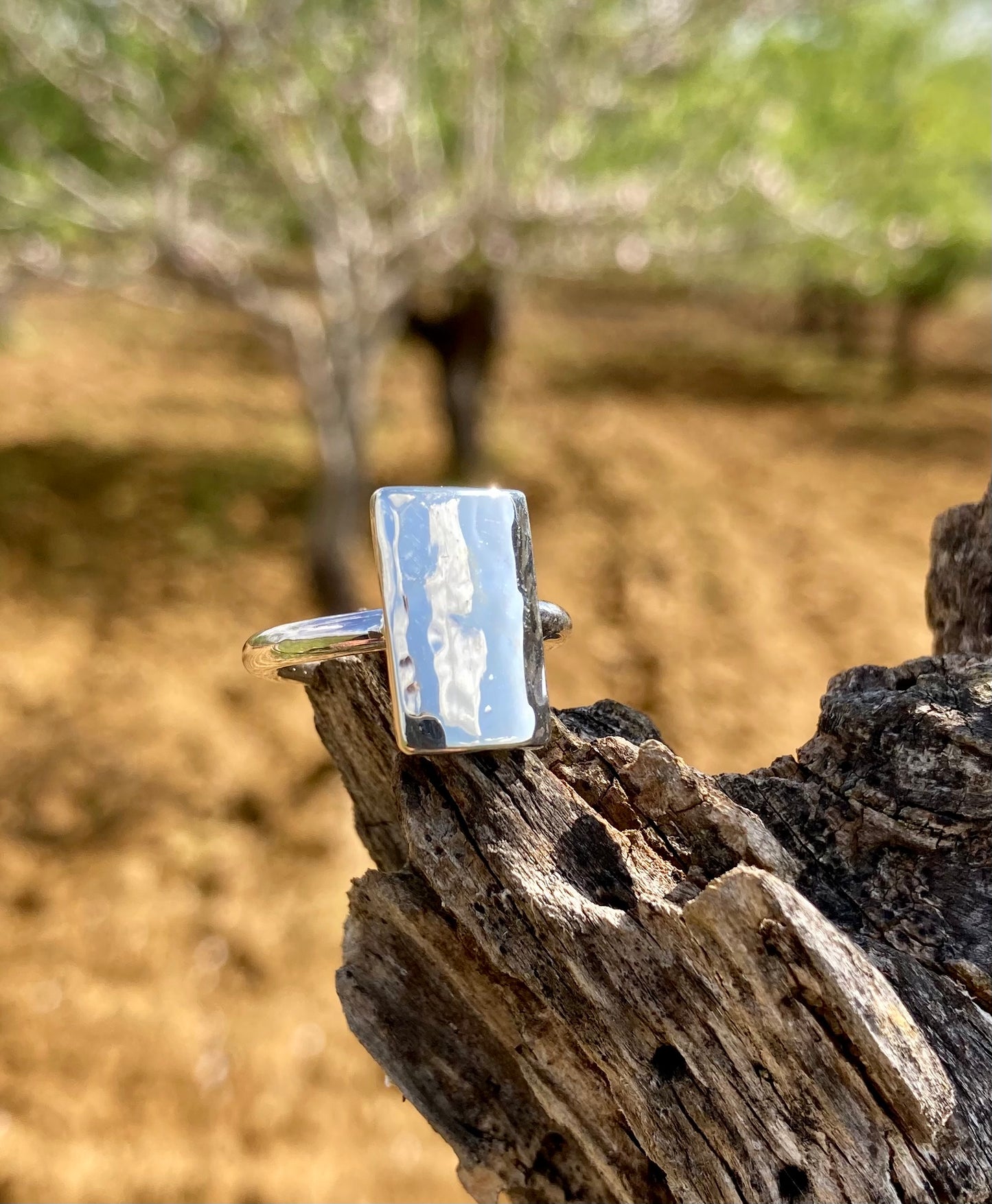 Hammered Rectangle Ring