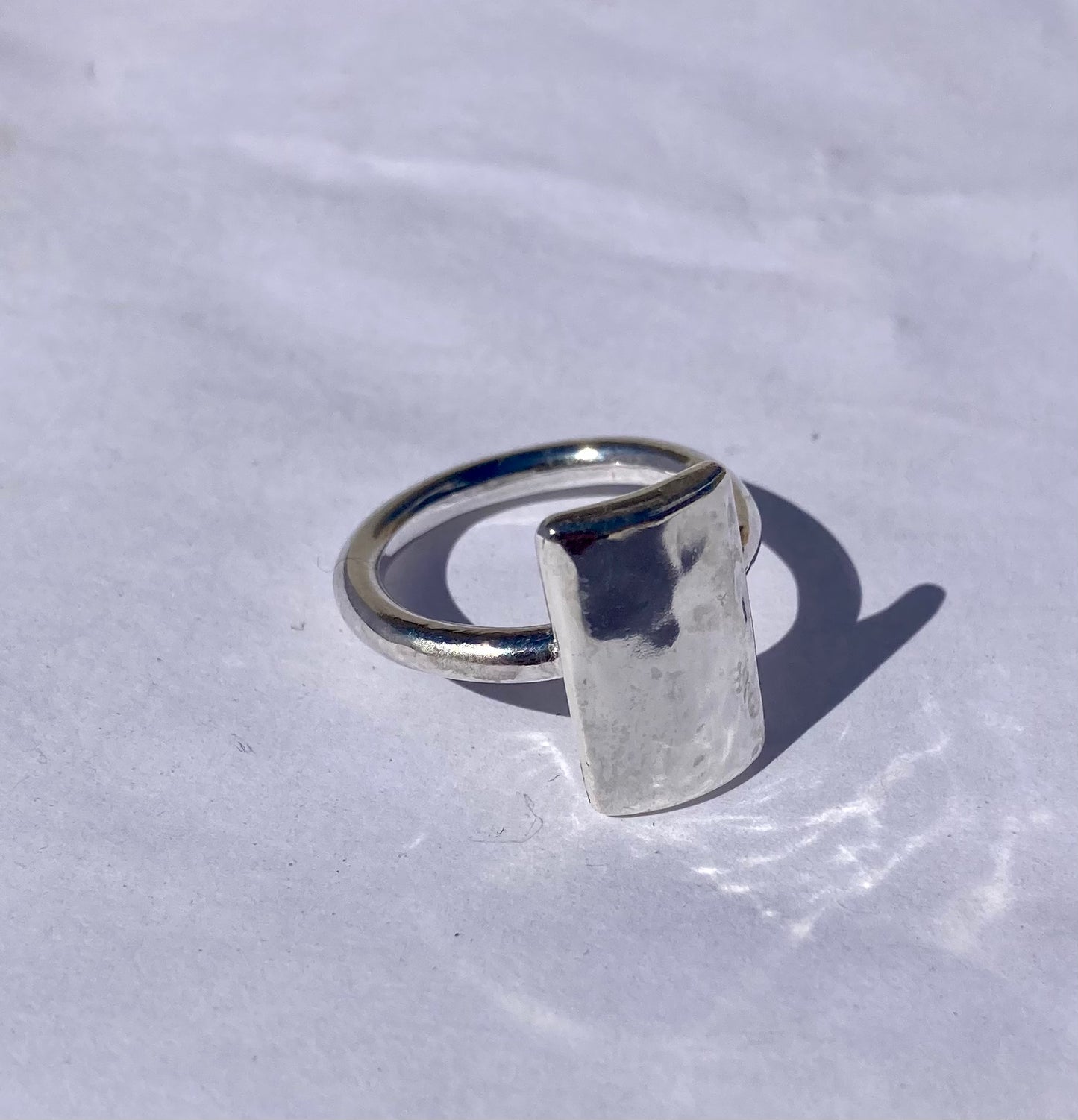 Hammered Rectangle Ring
