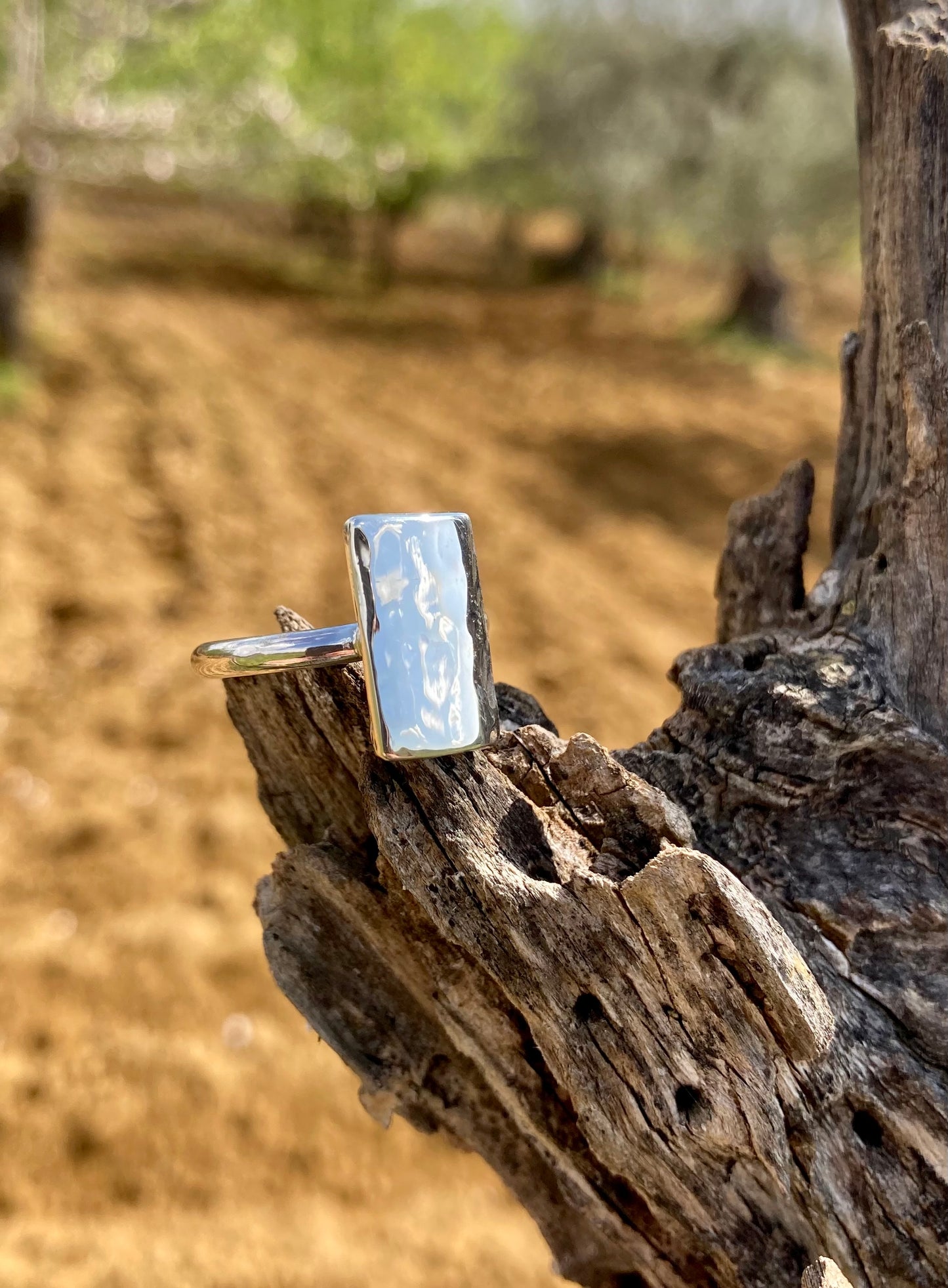 Hammered Rectangle Ring