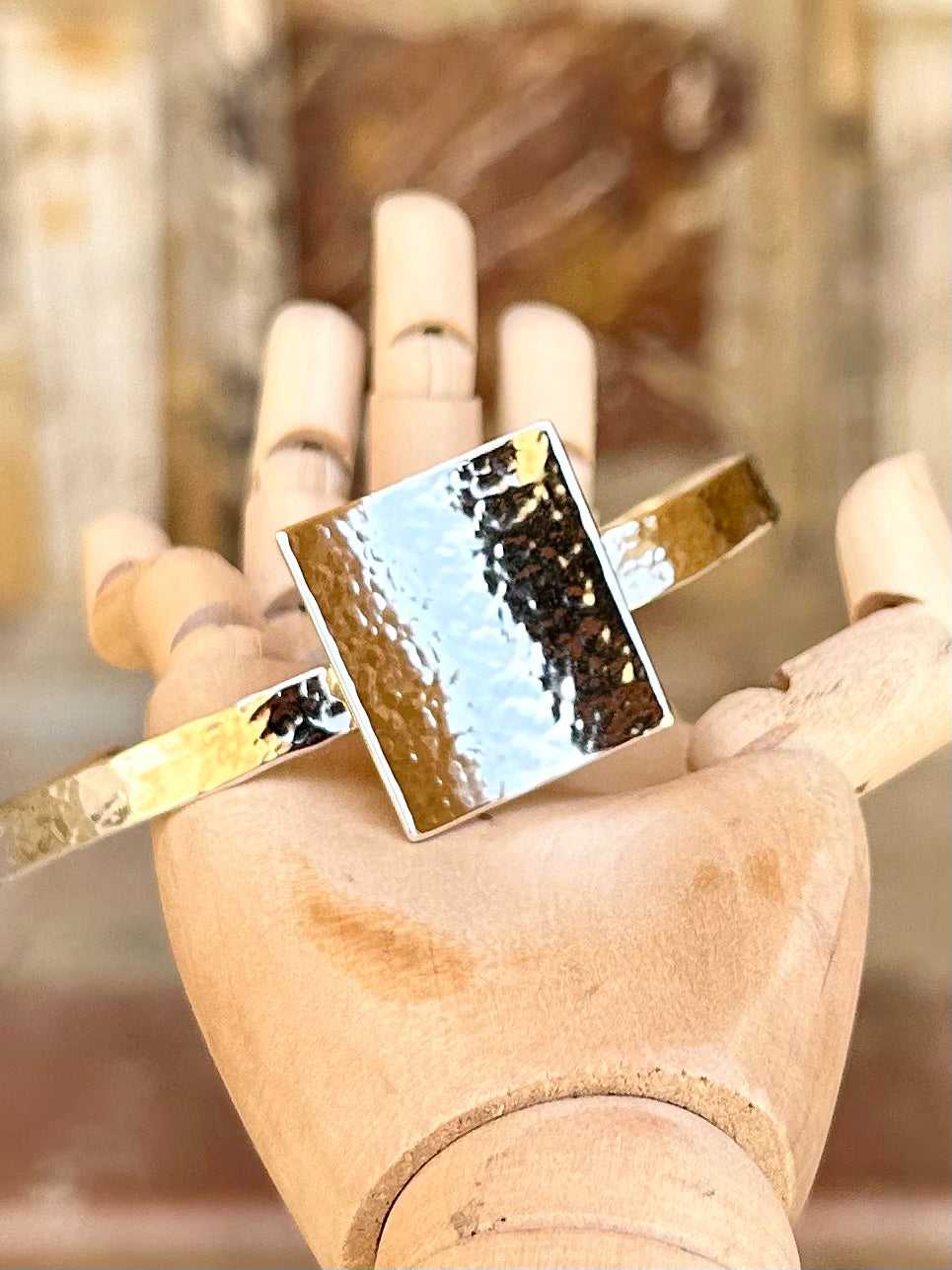 Hammered Square Bracelet