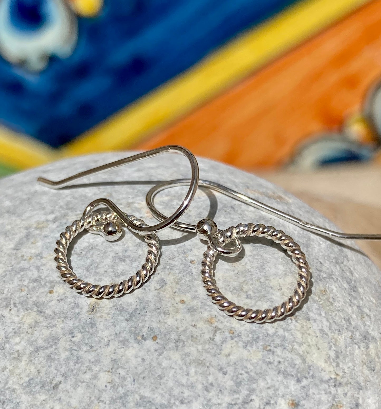 Small Beaded Earrings in 925 Silver