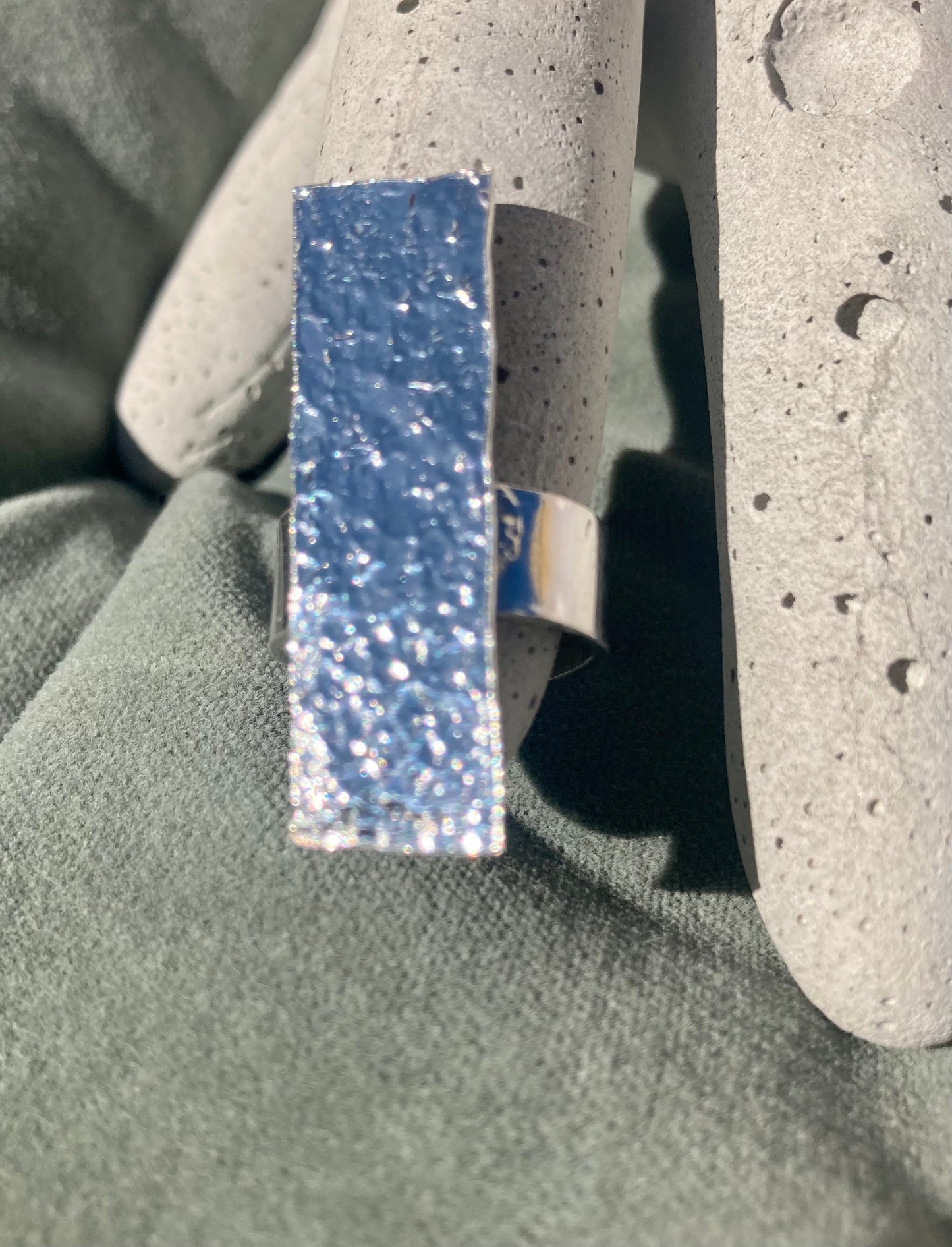 Hammered Rectangle Ring