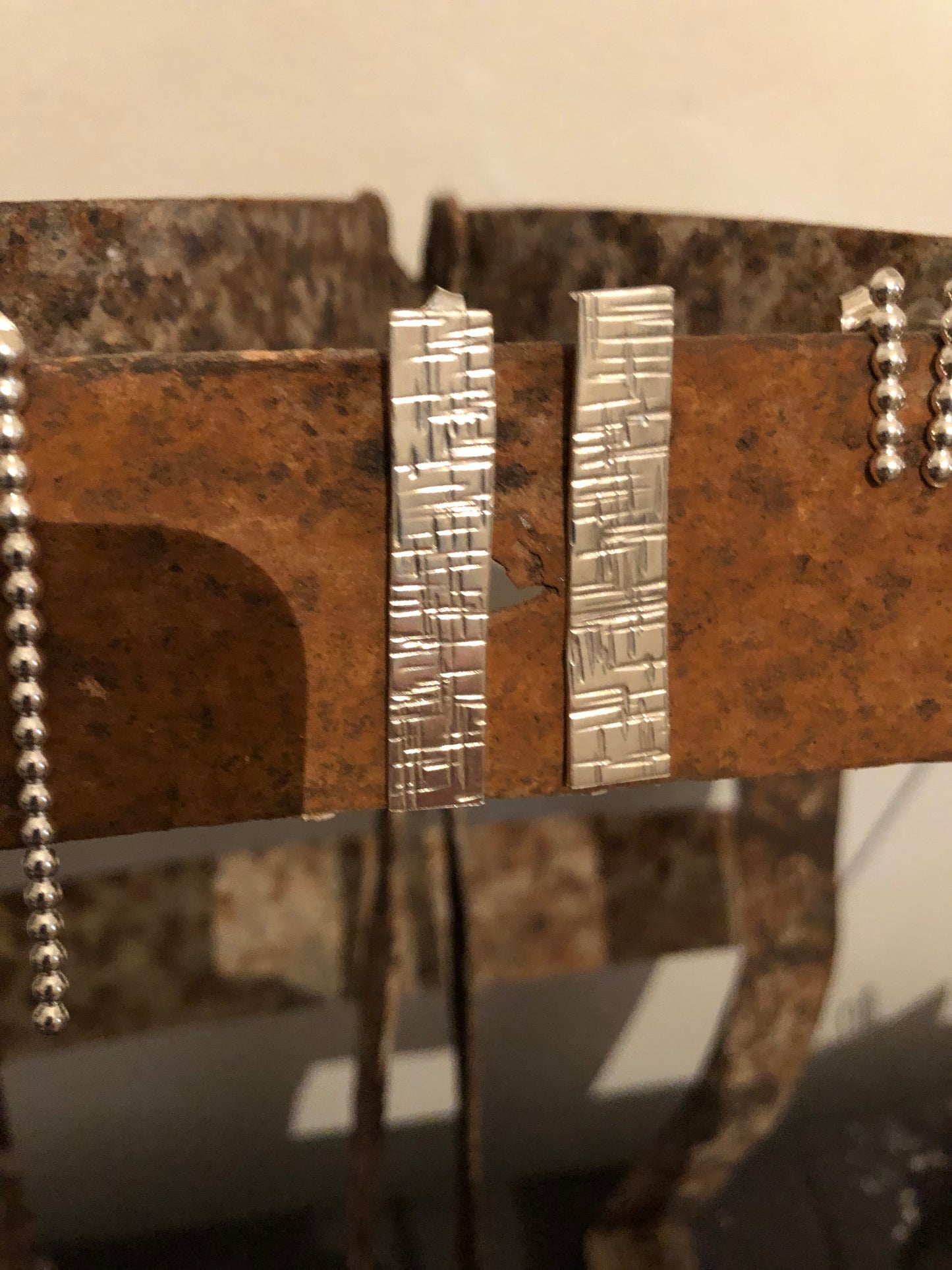 hammered  silver earrings