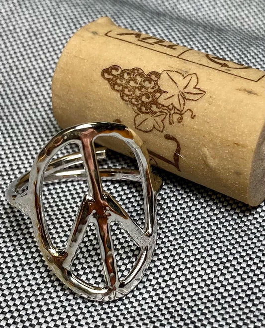 Oval Peace Sign Ring