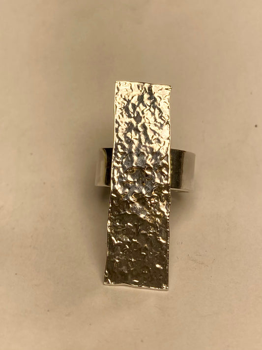 Hammered Rectangle Ring