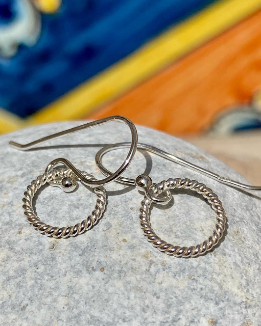 Small Beaded Earrings in 925 Silver