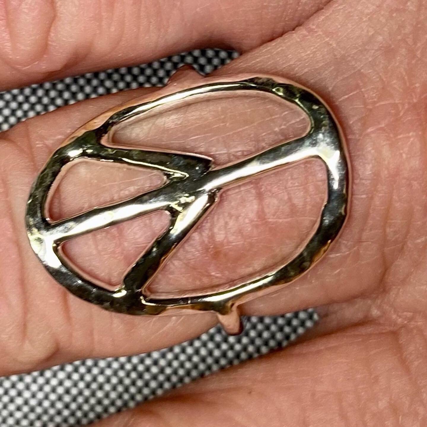 Oval Peace Sign Ring