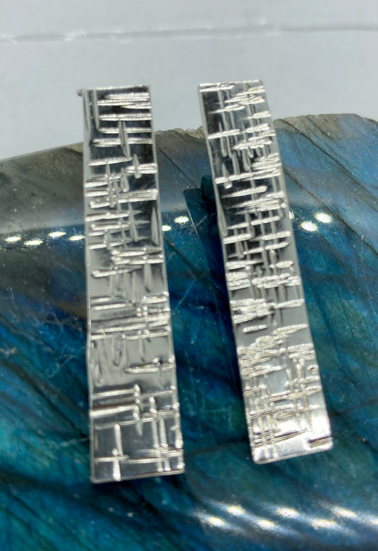 hammered  silver earrings