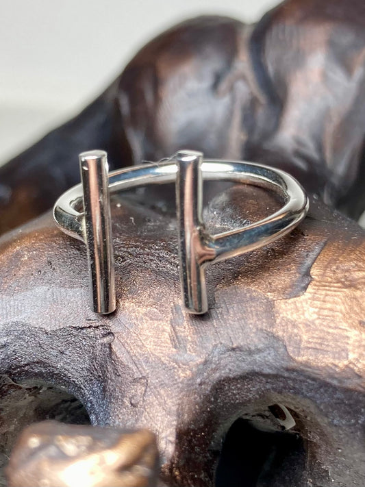 Open 2 Bar Ring in 925 Silver