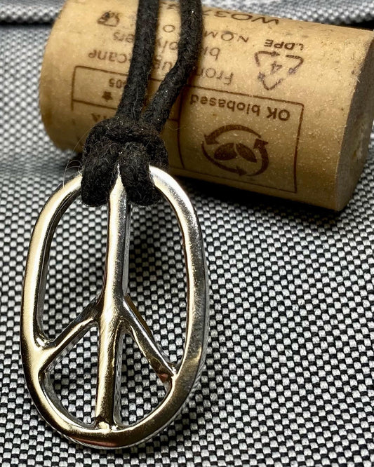 Oval Peace Sign Pendant